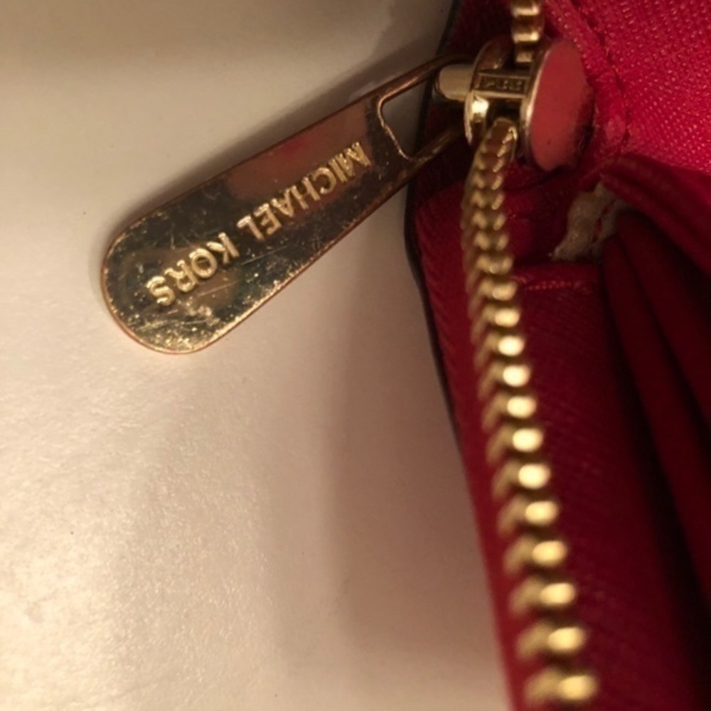 Michael kors red leather wristlet wallet clutch - Picture 3 of 12